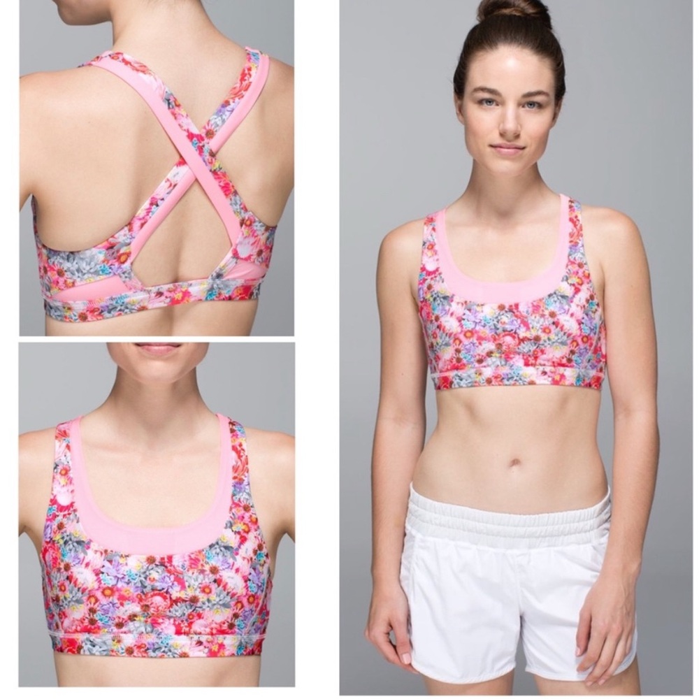 Lululemon Run: Stuff Your Bra II Flowabunga Mini Multi / Bleached Coral Size 10